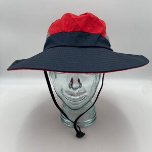 SunShade Women’s Ponytail Sun Hat Cap UV Protection Foldable Wide Brim Red Blue
